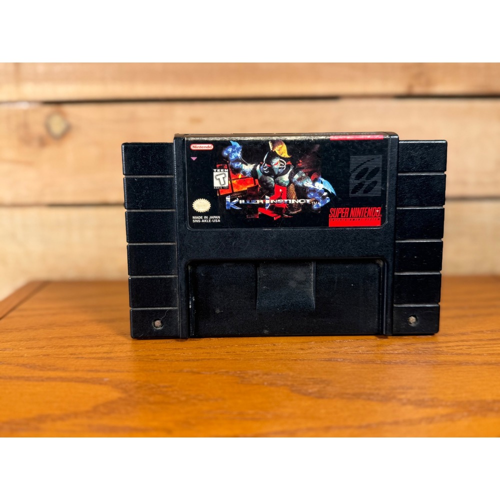 Killer Instinct SNES Super Nintendo 1995 SNS-AKLE-USA Tested Working Black